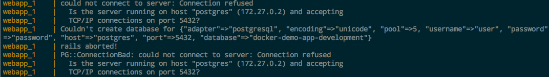docker database error