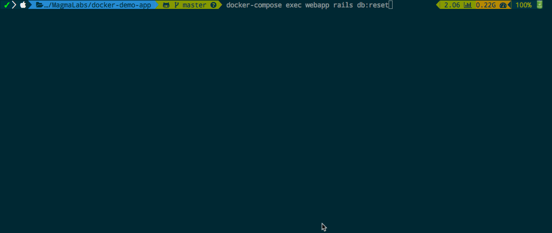 docker compose rails reset database
