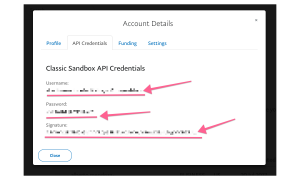 paypal api credentials for vtex payment